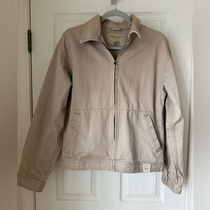 2000’s/Y2K American Eagle Beige Utility Jacket XS Zip Front 100% Cotton